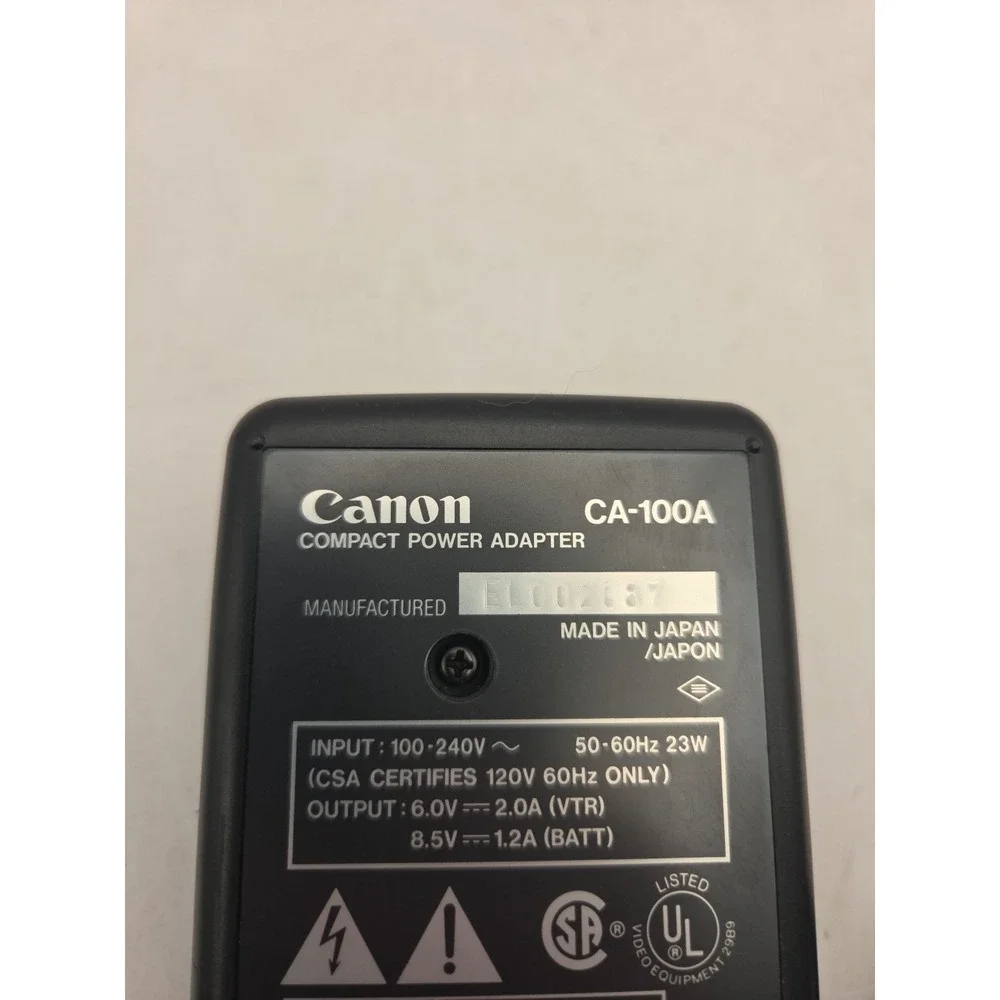 Genuine Original Canon CA-100A Camcorder Battery Charger w/DC-100 Adapter Tested